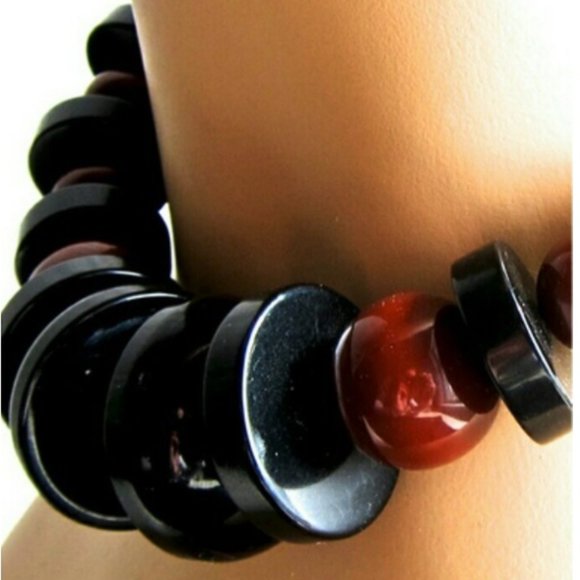 Vintage Geometric Bakelite 1940s Choker Necklace - Picture 6 of 6